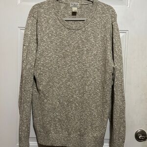 L.L.Bean Mens 502809  Long Sleeve Round Neck‎ Pullover Sweater Sz Large Beige